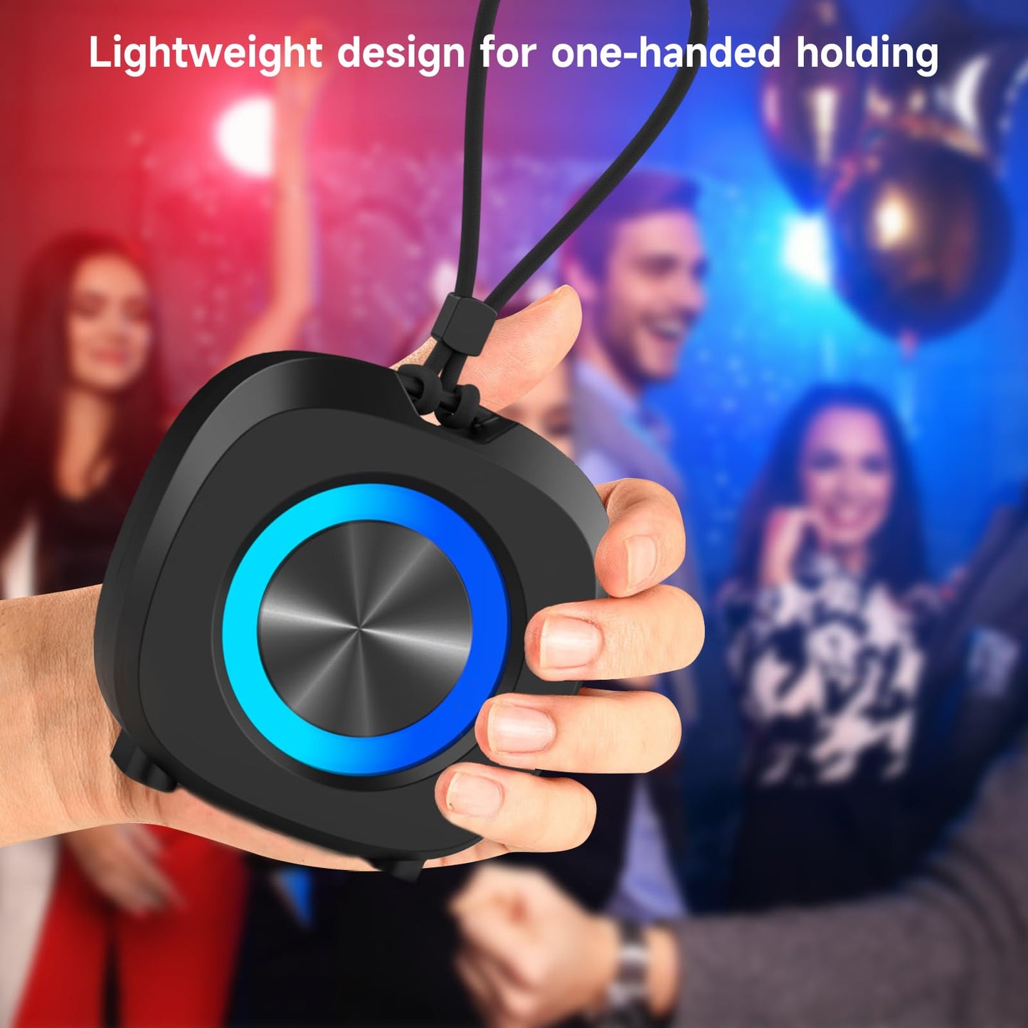 WUIUHOU Portable Bluetooth Speakers, RGB Lights TWS Speakers，Wireless IPX5 Waterproof Mini Speaker with Loud Stereo Sound,15 Hours Playtime, Rechargeable Battery, Black.