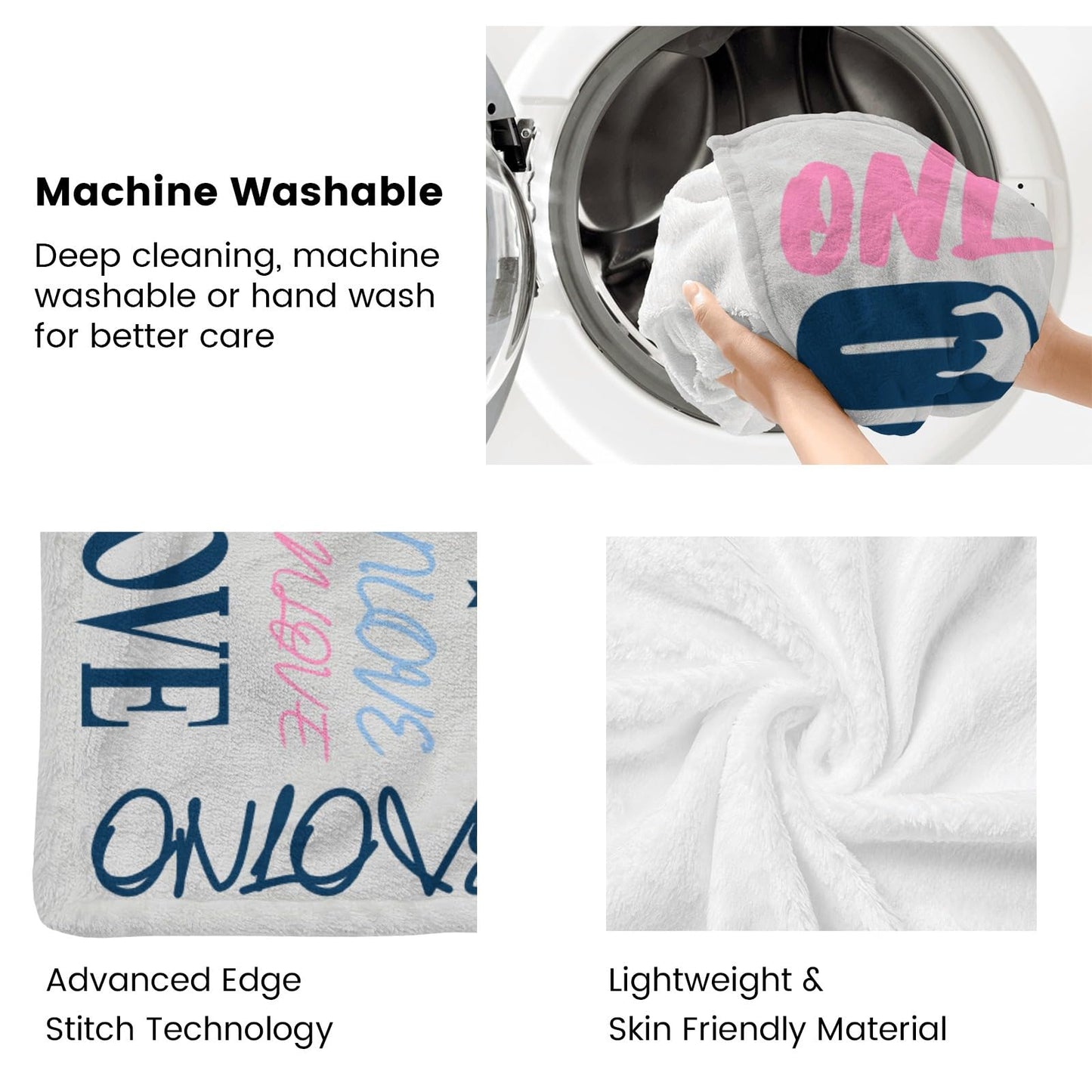 HSMAELE Personalized Blankets with Name Custom Blanket for Boys Girls Adult Customized Flannel Throw Blanket for Birthday Valentines Day Gifts, Gray Blanket Made in USA