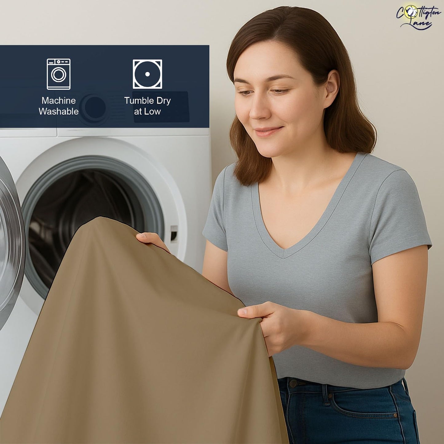 Cottington Lane Full Size Sheet Set, 100% Egyptian Cotton Premium Hotel Quality 4 Piece Sheets Sets, High Thread Count Taupe Solid with 6-10" Deep Pocket