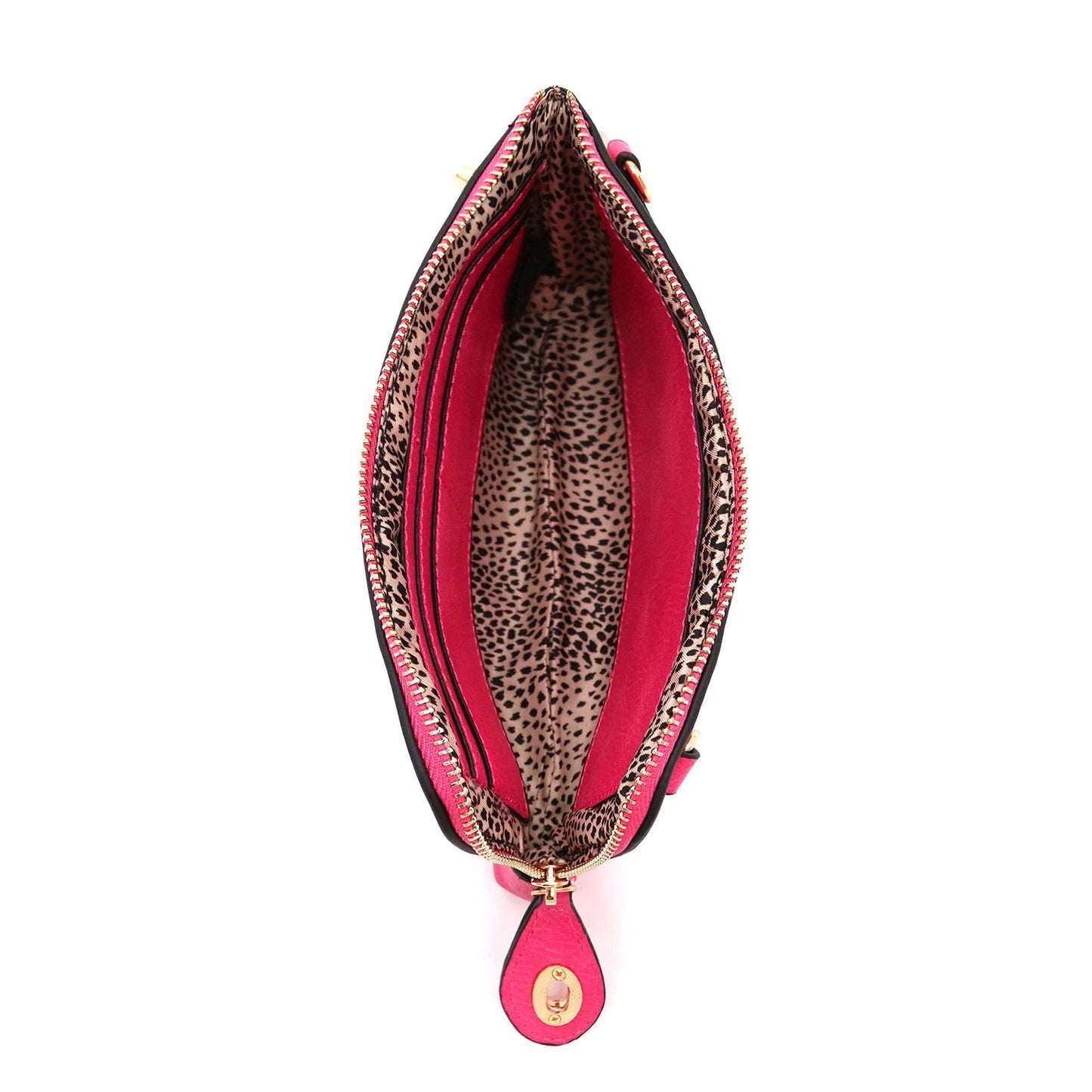 Women's Small Crossbody Bag Wristlet Clutch(Fuchsia)