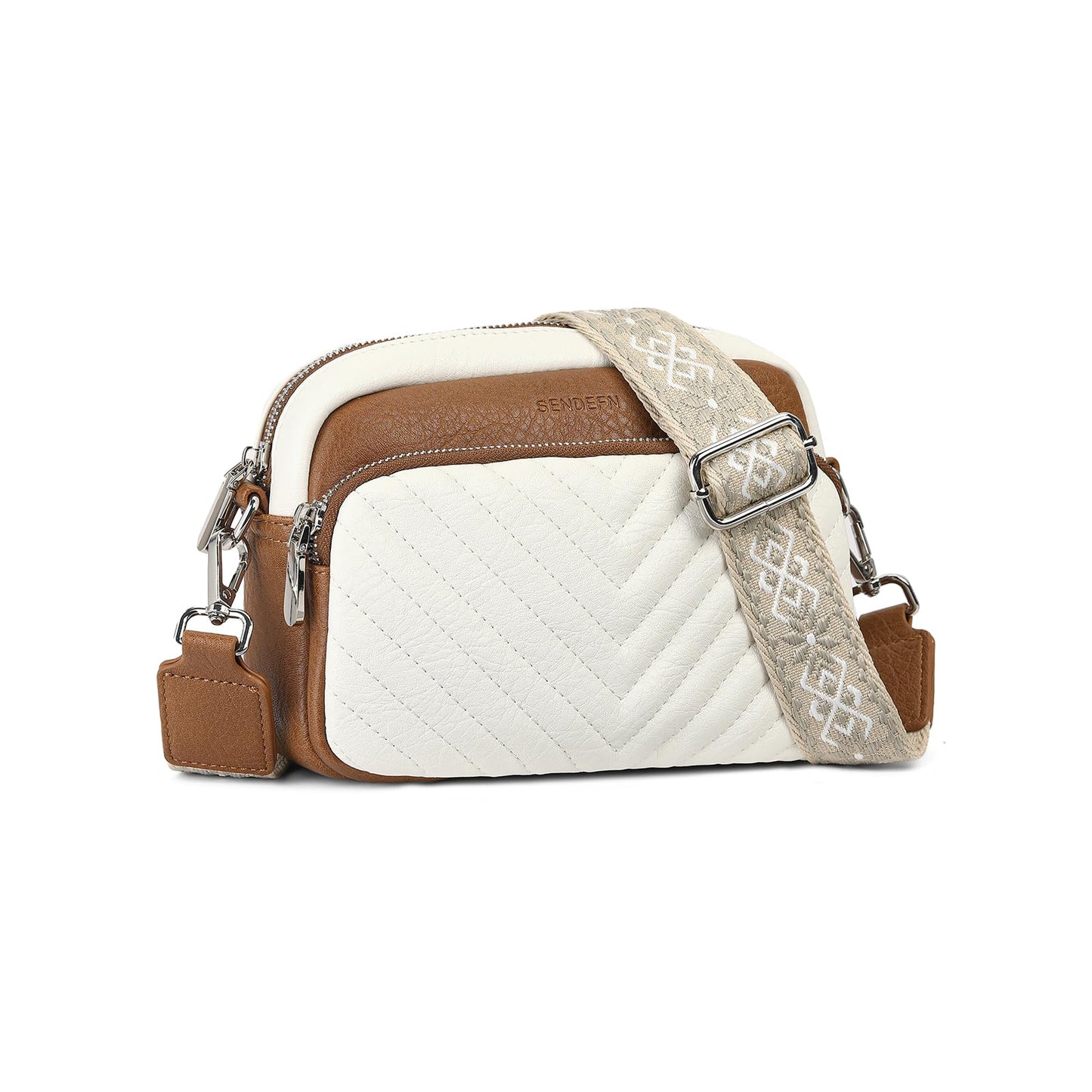 SENDEFN Crossbody Bags for Women Vegan Leather Purses Small Shoulder Handbags with Wide Strap