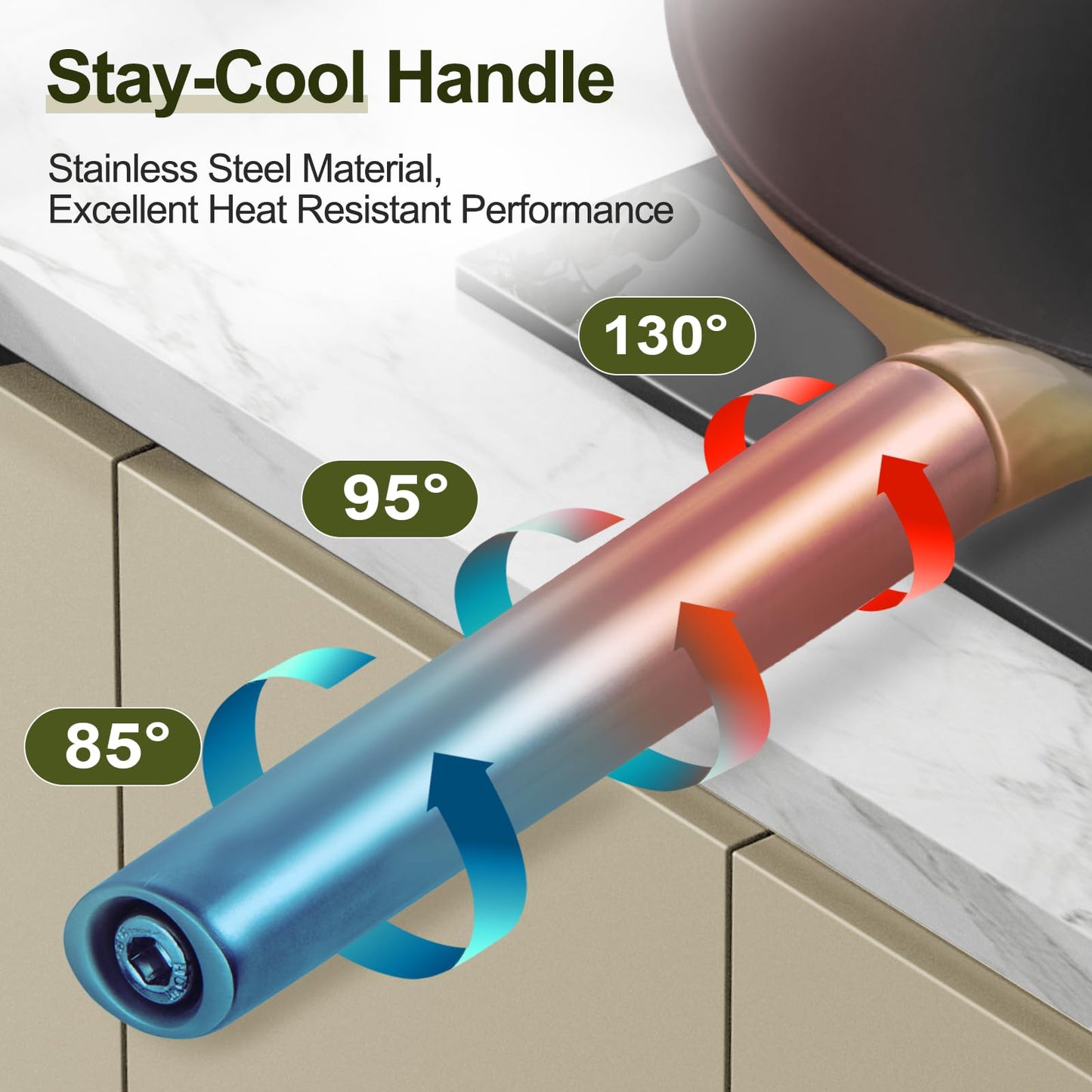 KOKHUB Titanium Enameled Cast Iron Skillets, Non Stick Frying Pan Set 3 Piece, 8" 9.5" 11" Non Toxic PFOA Free Cooking Pans, Dishwasher & Oven Safe Cookware, All Cooktops Compatible, Sage Green