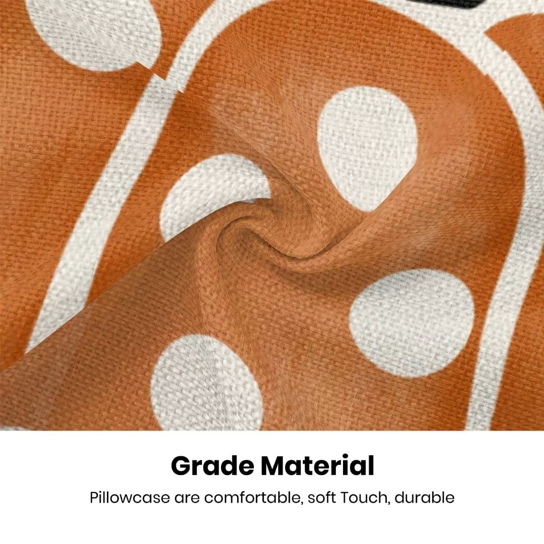 Fall Pumpkin Pillow Covers 18x18 Set of 2 Farmhouse Polka Dots Decorative Throw Pillow Outdoor Linen Square Autumn Thanksgiving Cushion Cover Decor for Home Couch Sofa