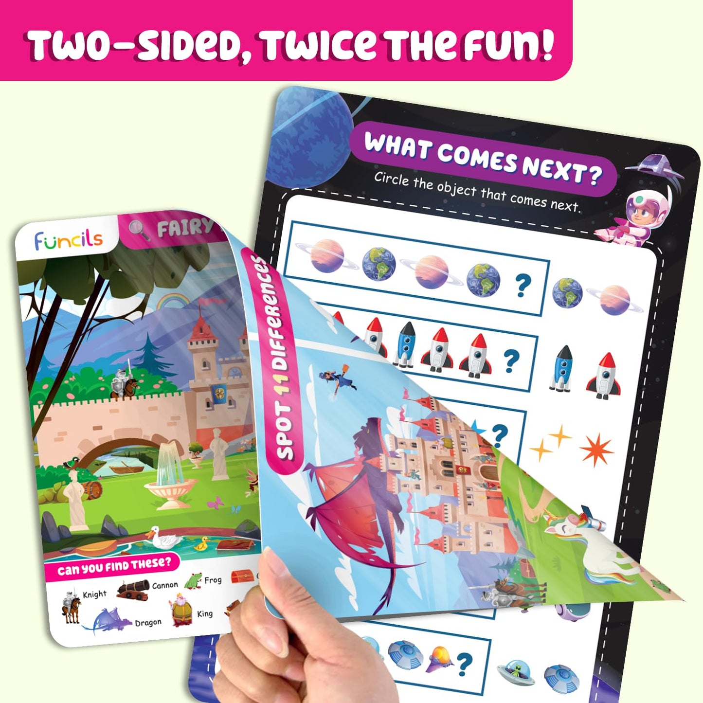 Funcils Search and Find for Kids & Toddlers - Preschool Learning Activity Book, Art and Craft Supplies, Seek Find Games, Birthday Gifts for Girls & Boys, Educational Toys for Ages 3, 4, 5, 6 Year Old