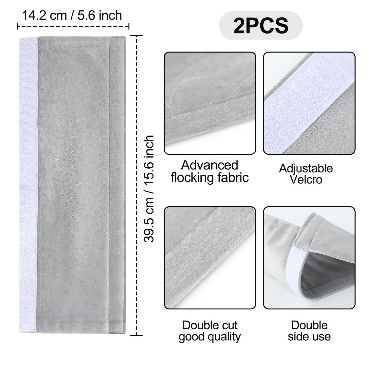 Sheskind Refrigerator Door Handle Covers Keep Fridge Clean and Beautiful, Pack of 2 (16"*4", Gray)