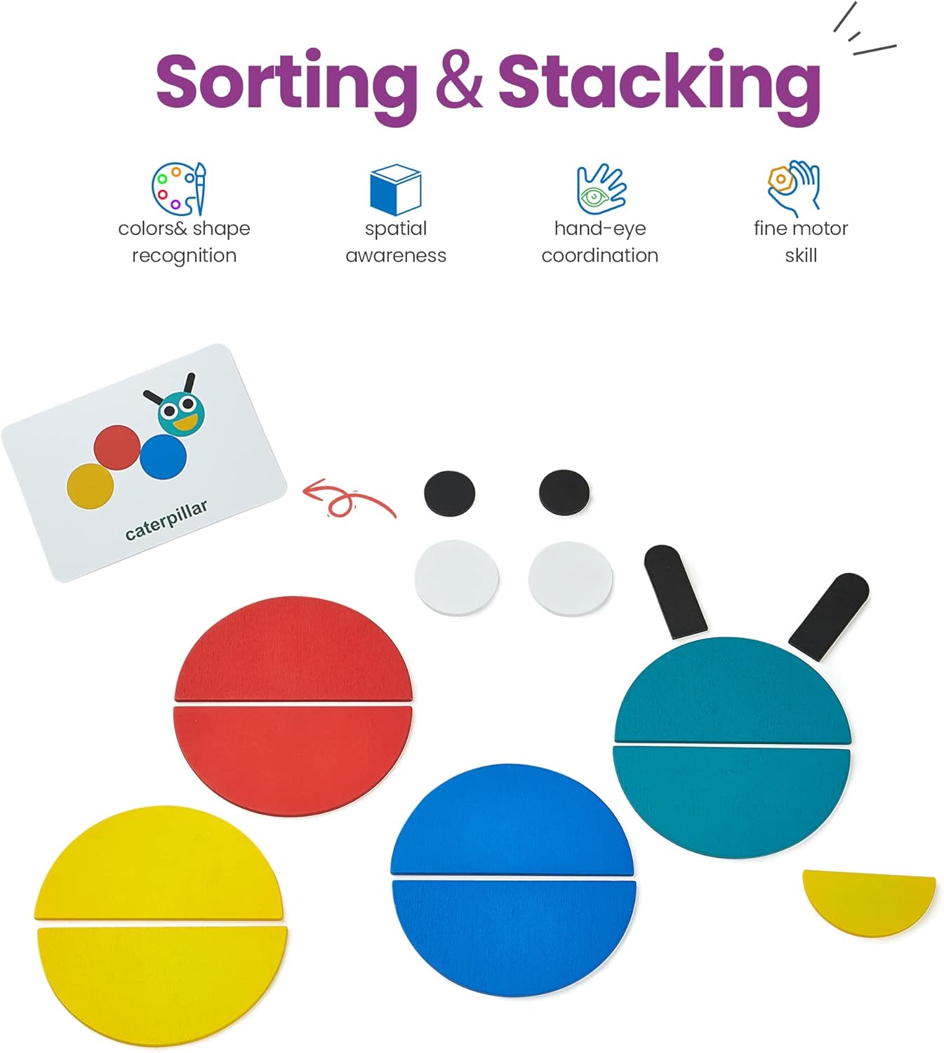 LiKee Open Ended Wooden Shape Puzzles (36 Blocks&60 Cards) for Toddlers 3+ Years Old, Montessori Development Toys Preschool Education Activity Travel Toy Board Games for Kids 4-8 Yrs