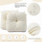 YZ HOME 4 Pack of Chair Cushions for Dining Chairs, Kitchen Chair Pads with Shredded Blue Memory Foam Filling, Indoor Outdoor Chair Seat Cushions with Ties, 16.5 x 16.5 x 5 Inches, Ivory