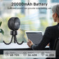 20000mAh Portable Stroller Fan, 120° Auto Oscillation, 3-IN-1 with Power Bank LED Light Detachable Flexible Tripod Rechargeable Battery Powered Clip On Fans Desk for Baby Crib Car Seat Travel