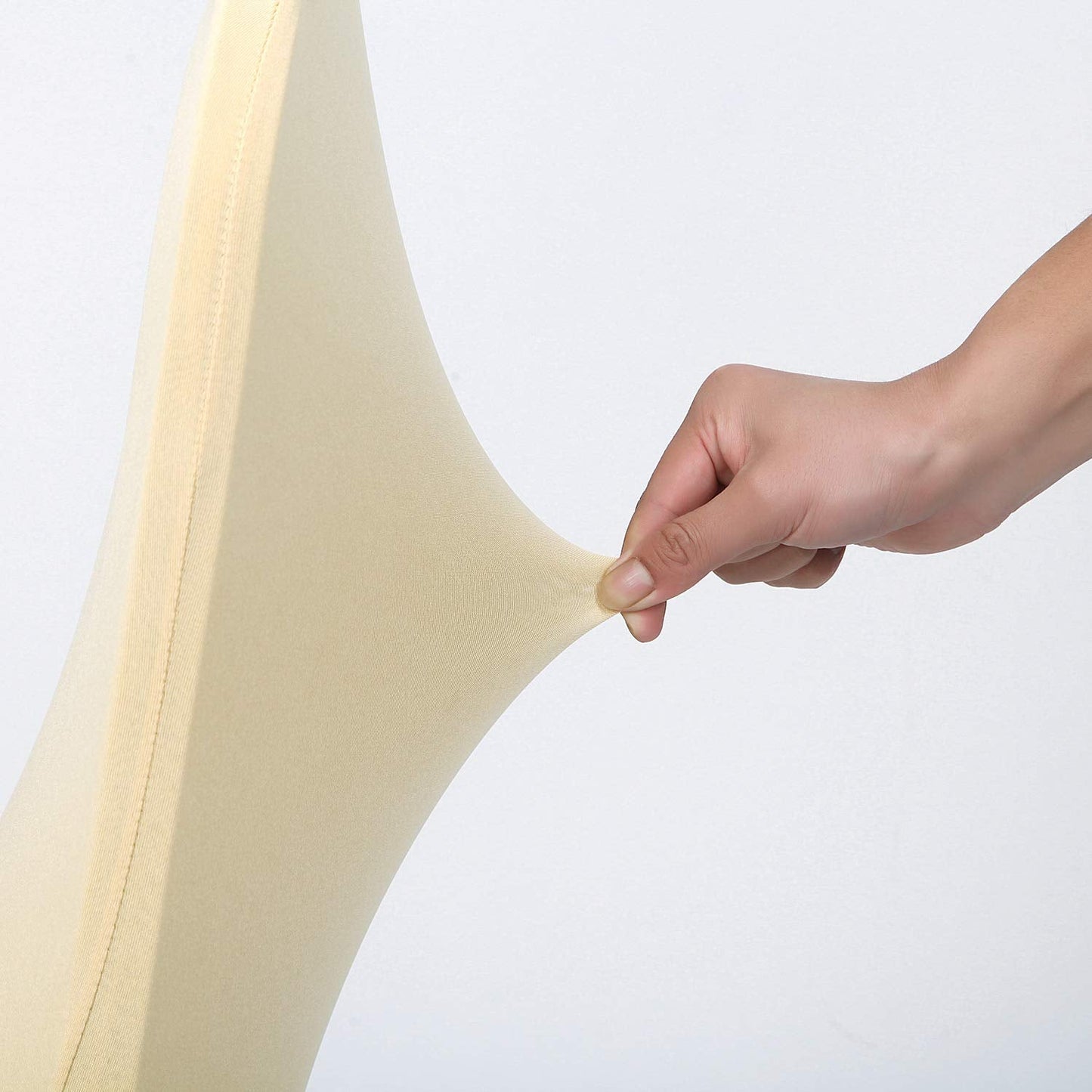 Peomeise Stretch Spandex Chair Cover for Wedding Party Dining Banquet Event with Open Back (Champagne,6pcs)