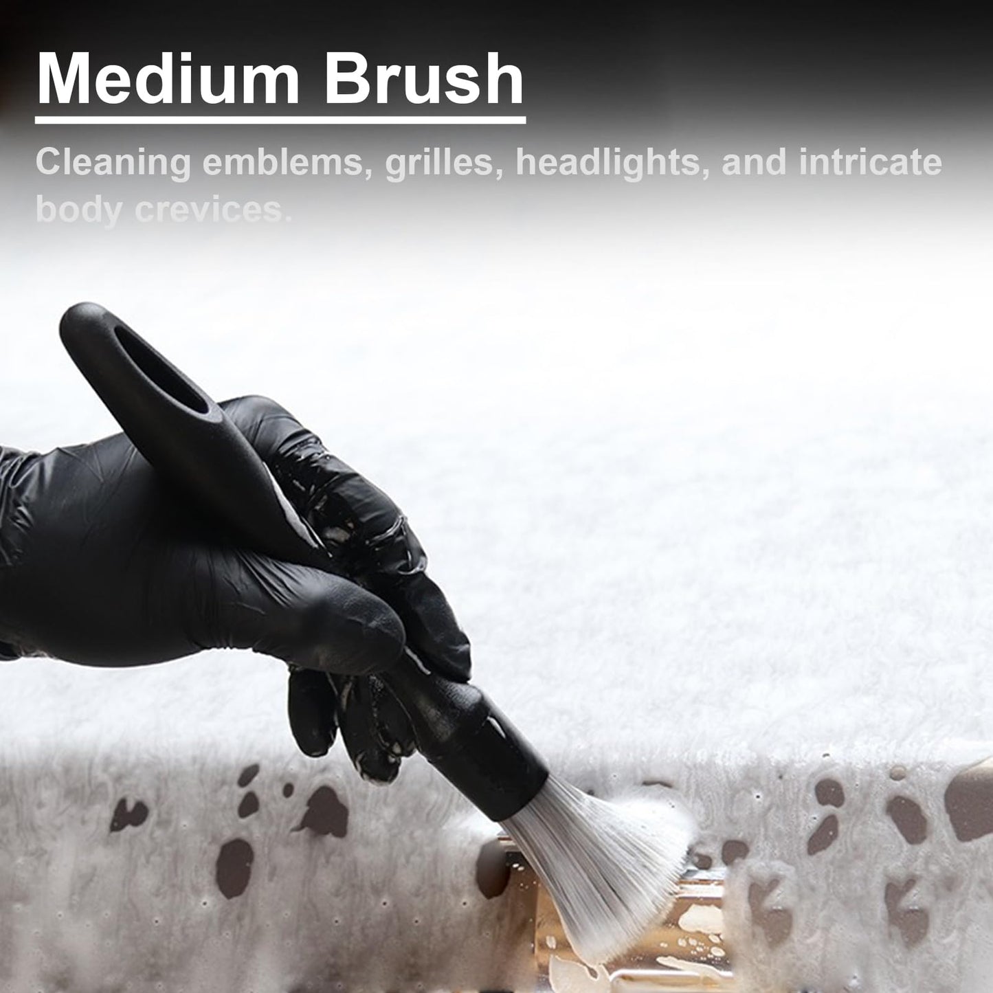 4 PCS Car Detailing Brush Set for Cleaning Interior or Exterior, Boars Bristle Detailing Brushes, Dusting Cleaning Supplies, Tool for Emblem, Air Vents, Wheels, Leather Upholstery Seat