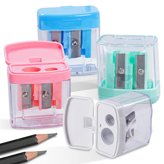 Golcellia 4 PCS Small Pencil Sharpeners Manual for Kids, Colored, Hand Pencil Sharpener, Classroom