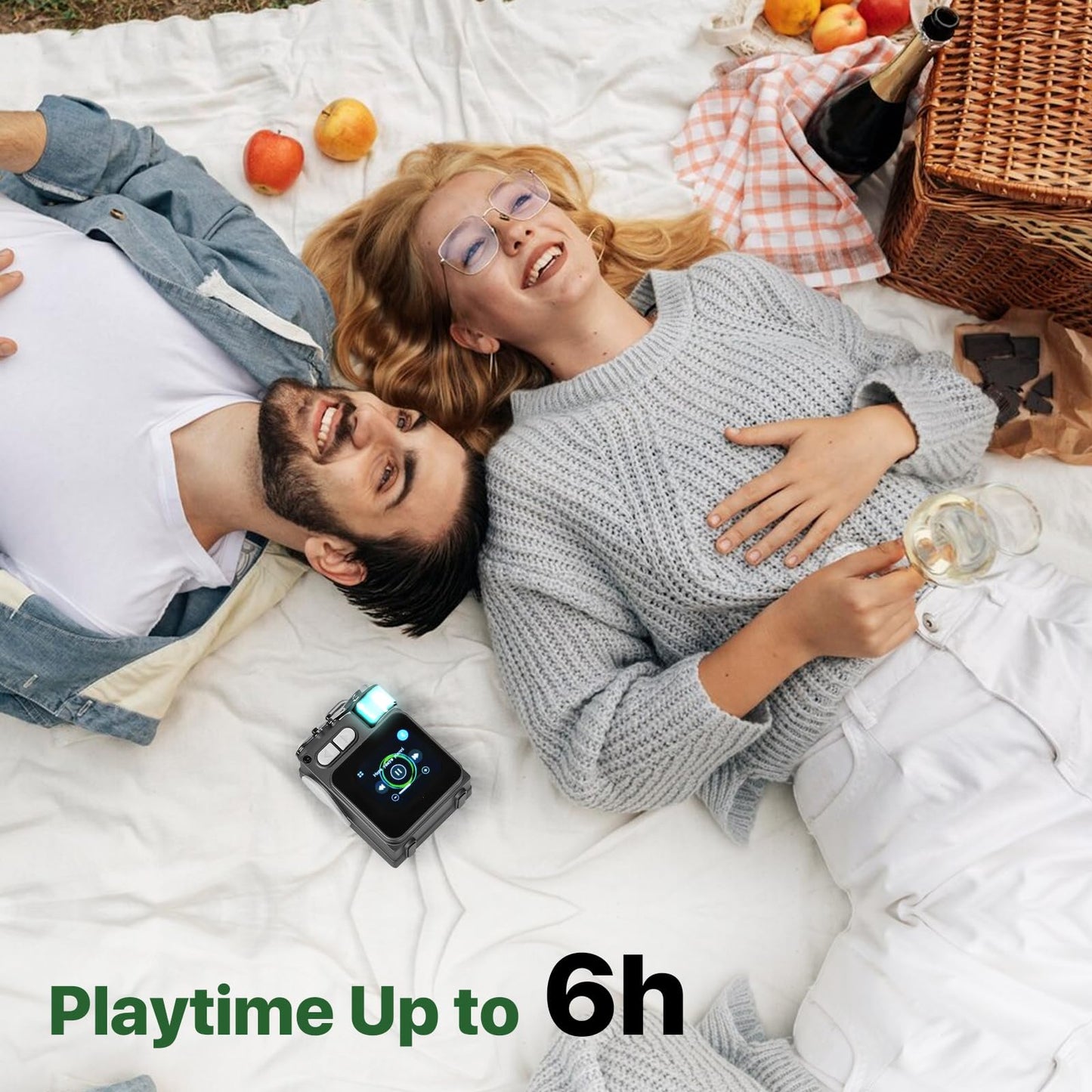 Mini Bluetooth Speaker, Smart Wireless Portable Speaker with Touchscreen, Loud HD Sound, LED Lights, BT5.4, All In One Small Audio for Home/Outdoor/Travel/Shower/Party/Beach/Camping/Hiking/Cycling