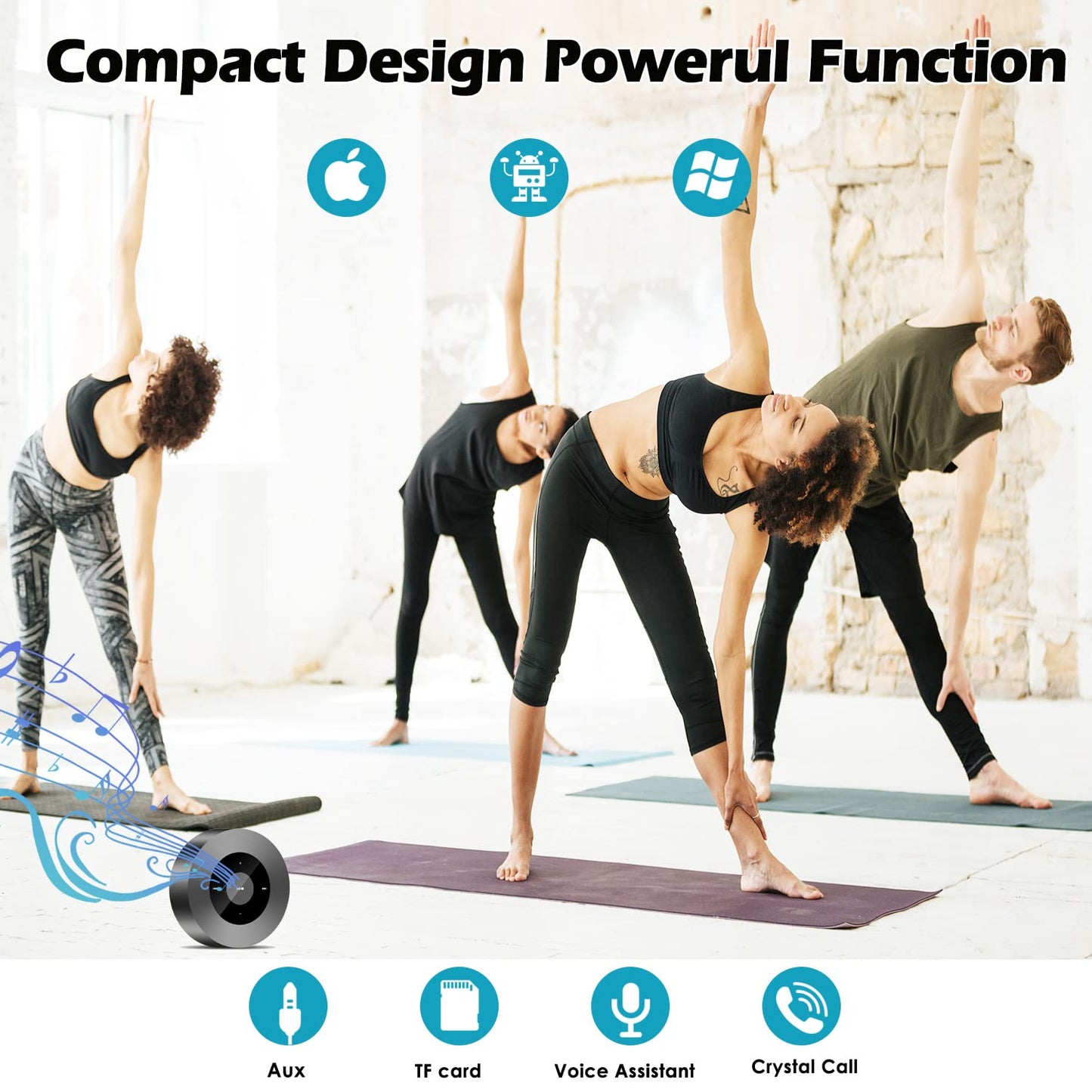 LED Smart Touch Play Bluetooth Speaker/Portable Wireless Speakers with HD Sound / 12-Hour Playtime/Bluetooth 5.0 / TF Card Support Play/Aux in Port Speaker (Gray)