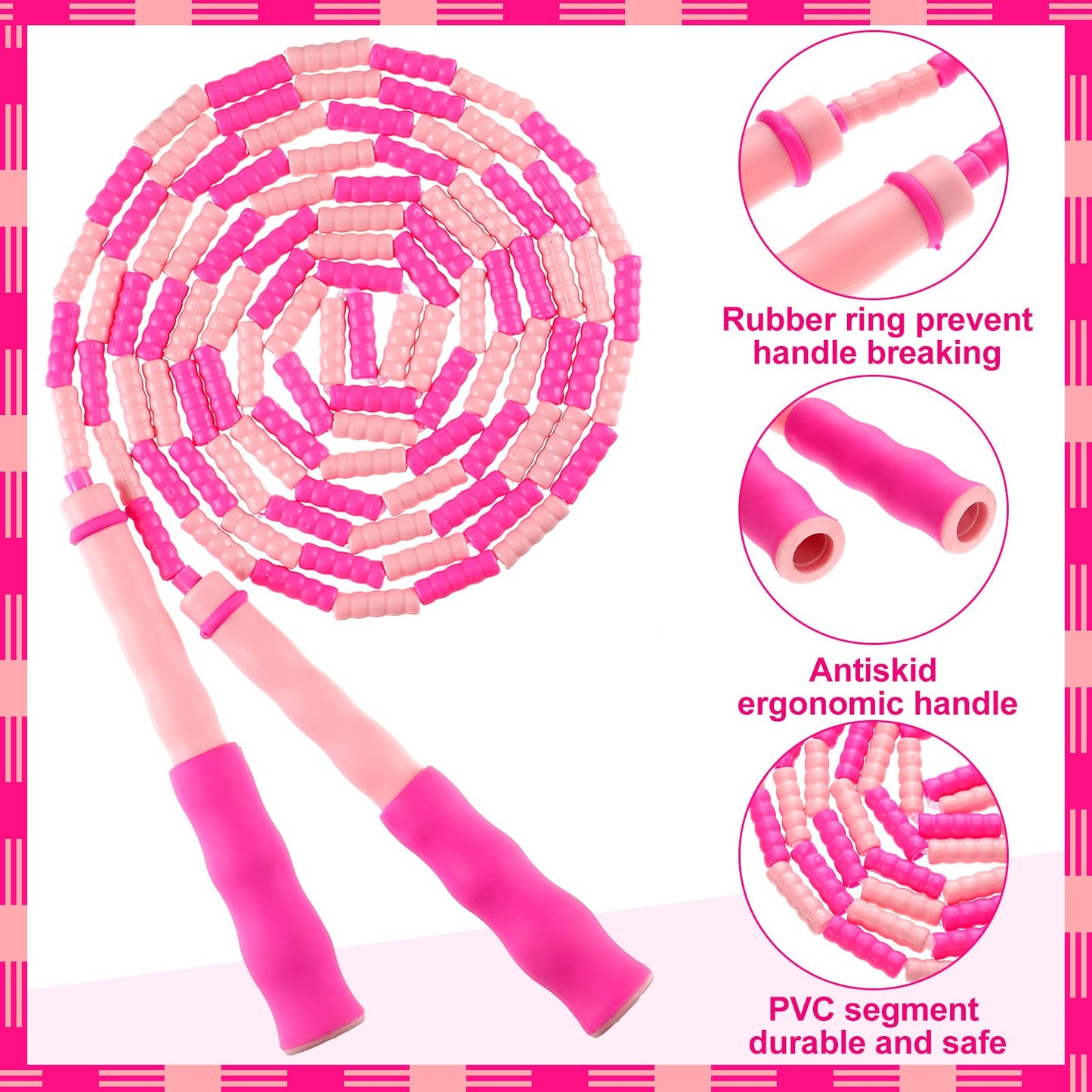 20 Pack Adults Kids Jump Ropes 9.2 Feet Adjustable Length Tangling Free Segmented Skipping Rope with Soft Beaded Segment Equipment for Kids Women Men Exercise Training Workout Weight Loss, 5 Colors