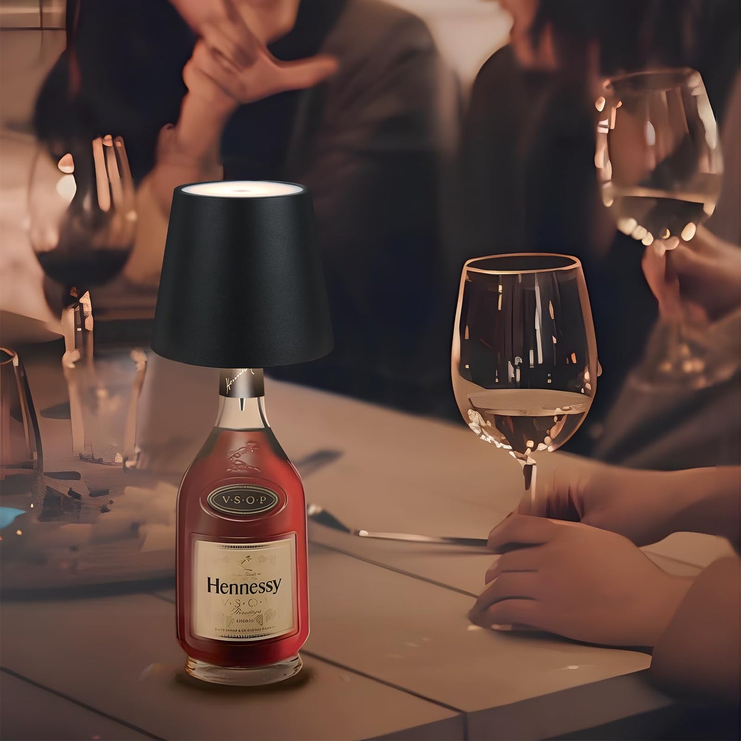 TTLYUGN Wireless Bottle Lamp, Rechargeable 3 Color Stepless Dimming LED Wine Lights, Touch Control Desk Kit for Bar & Restaurant - Green