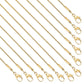 12 Pack Snake Chain Necklace Bulk Gold Plated Stainless Steel Necklace Chain for DIY Jewelry Making
