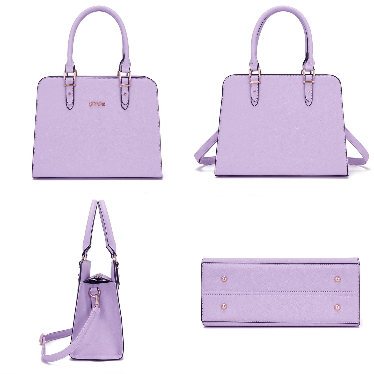 Qiyuer Purse For Womens Purses And Handbags Satchel Wallet Sets Work Tote Bags Lavender