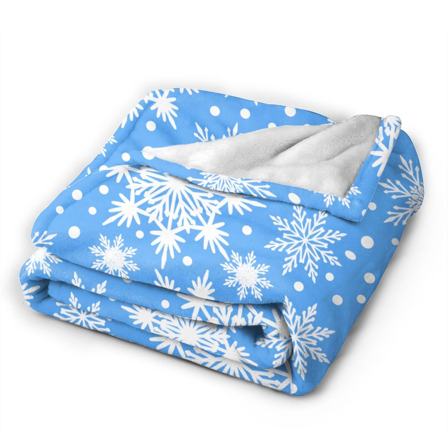 Perinsto Winter Snowflakes Blue Throw Blanket Ultra Soft Warm All Season Christmas Decorative Fleece Blankets for Bed Chair Car Sofa Couch Bedroom 50"X40"