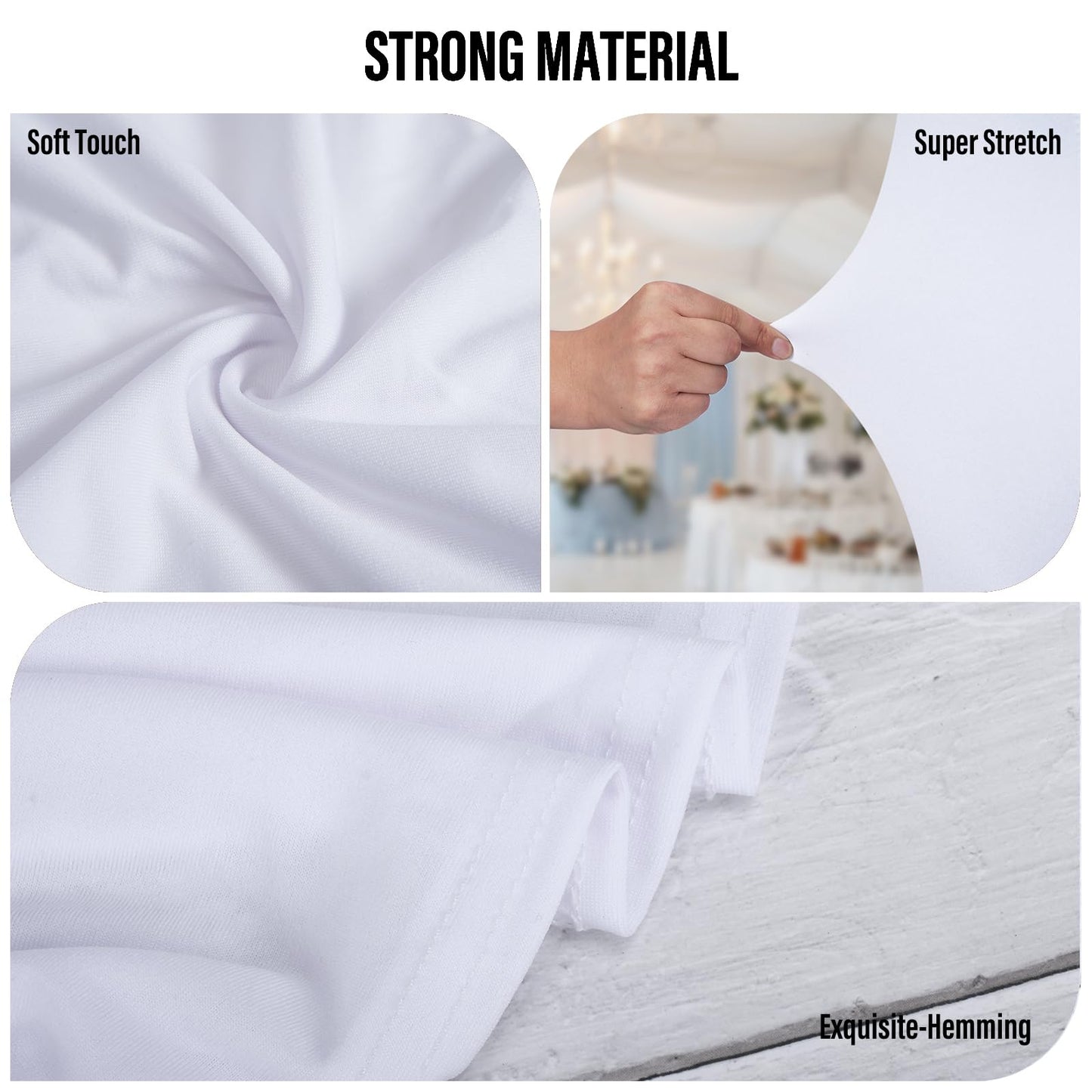 LEBENGURU Stretch Spandex Folding Chair Covers 30PCS, Universal Elastic Fitted Chair Cover Protector for Wedding, Party, Banquet, Holidays, Celebration, Decoration (White)