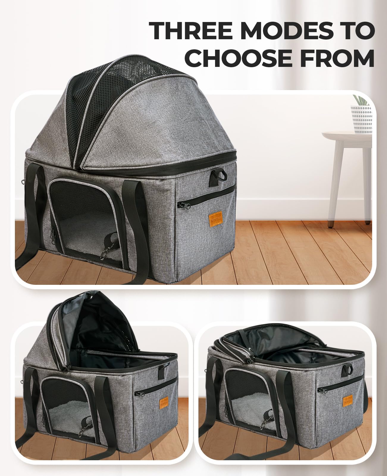 BurgeonNest Top-Expandable Large Cat Carrier, Soft Sided Cat Bag Carrier for Medium Large Pet 15 lbs, Upgrade Small Dog Car Seat, Collapsible Puppy Travel Bag with Semi-Open Mode Canopy