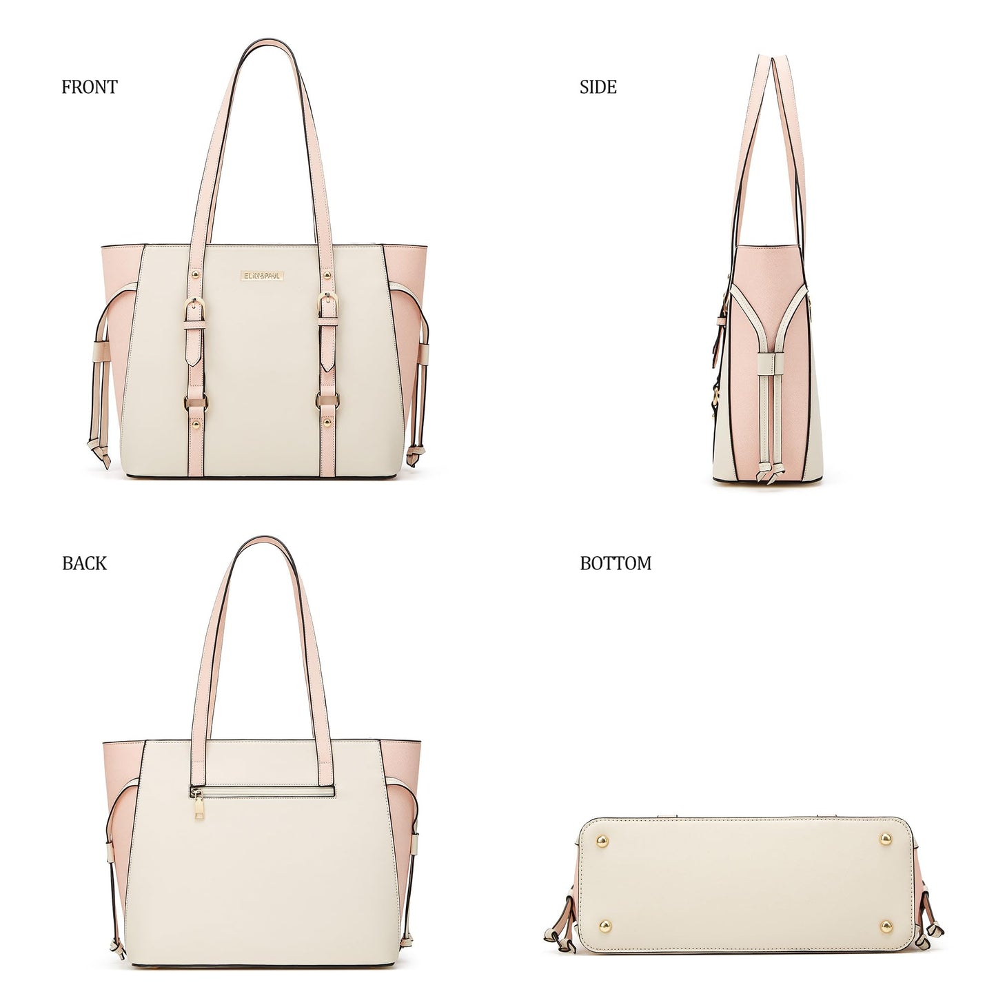 Women Fashion Synthetic Leather Handbags Tote Bag Shoulder Bag Top Handle Satchel Purse Set 3pcs