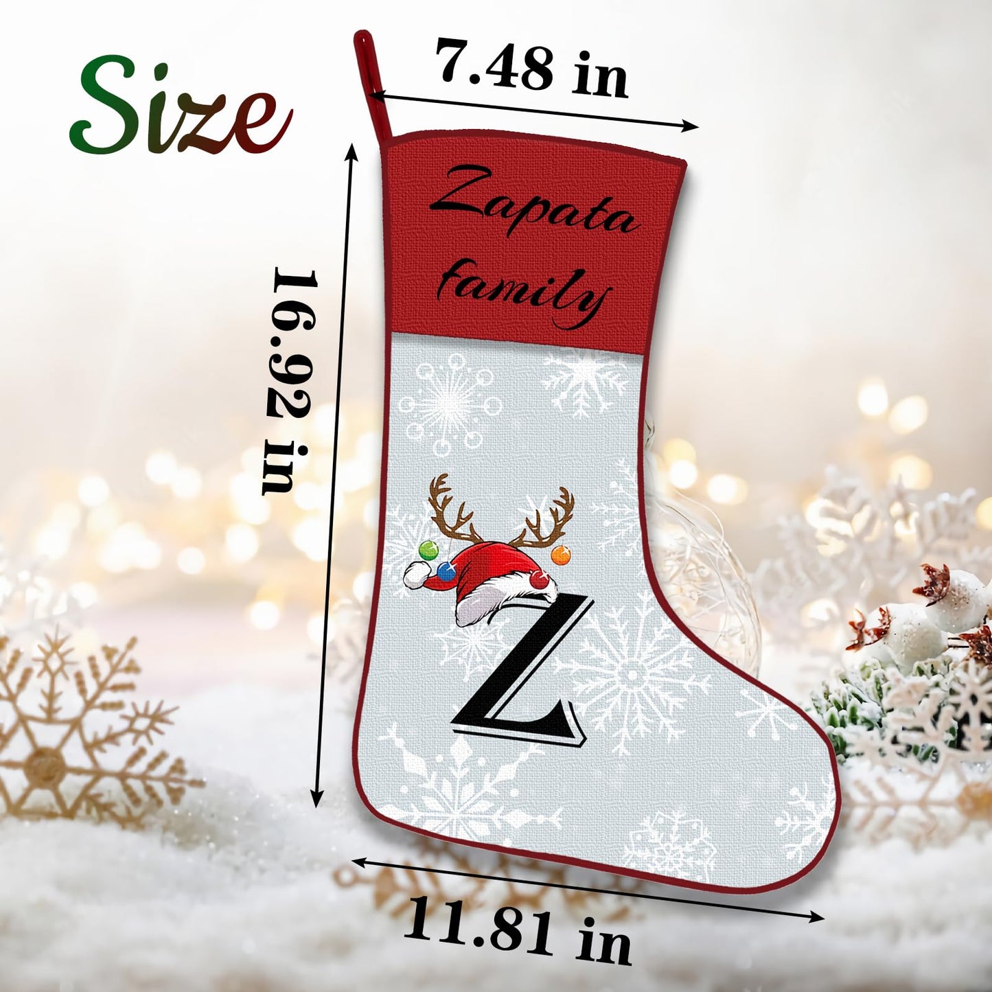 ubmpj Personalized Christmas Stocking Custom Christmas Stockings with Name Holiday and Family Stocking for Fireplace Christmas Holiday Party Decoration