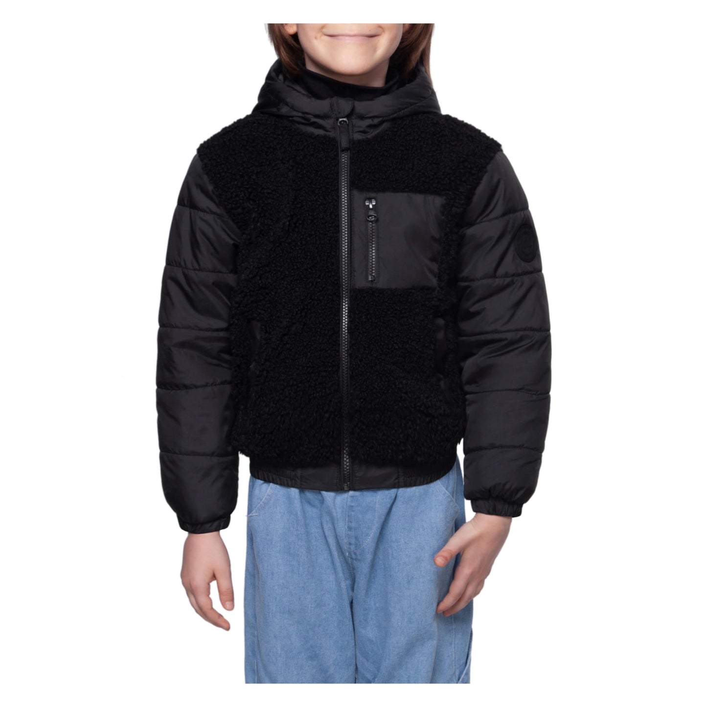 Rokka&Rolla Boys' Water-Resistant Teddy Sherpa Puffer Jacket