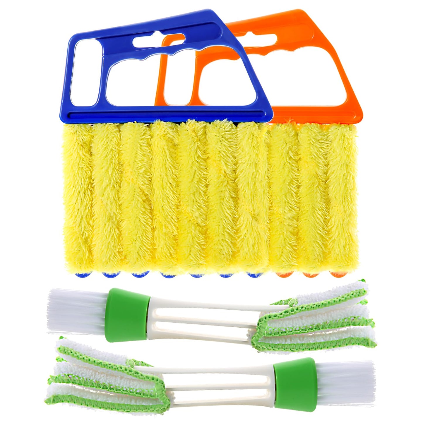 4Pcs Window Venetian Blind Cleaner Duster Tool,Washable 7 Fingers Dusting Cleaner and Air Vent Cleaner,Shutter Cleaner Brush,Blinds Air Conditioner Keyboard Fan Duster Dirt Housekeeping Tool