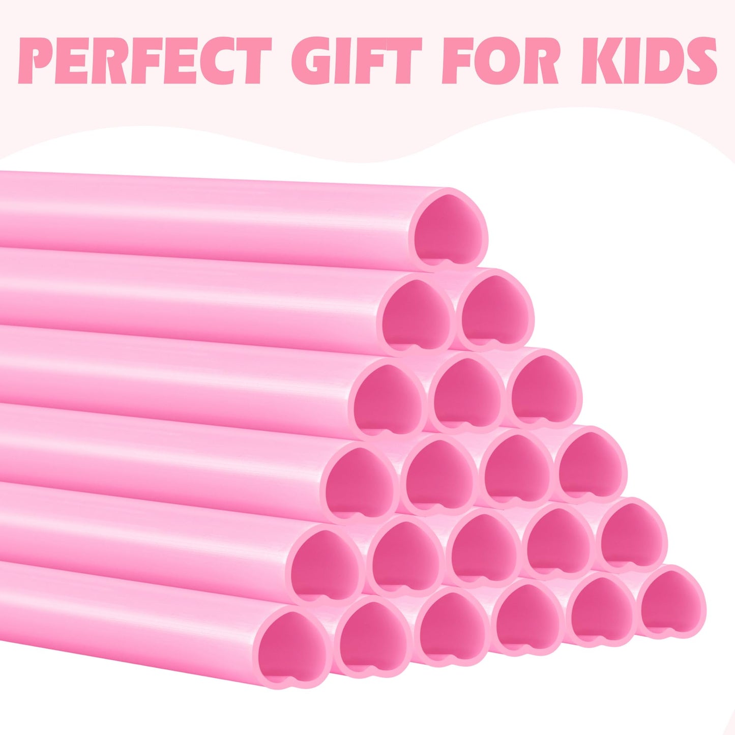 60 Pcs Heart Shaped Pink Straws Disposable Plastic Cute Straw Individually Wrapped Valentines Day Cocktail Birthday Party Bridal Shower Wedding Supplies hello kitty party decorations