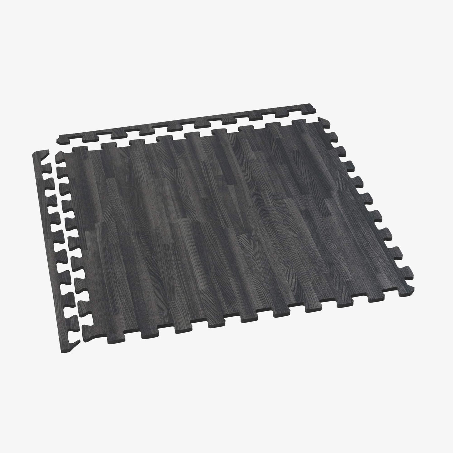 Forest Floor 5/8 Inch Thick Printed Foam Tiles, Premium Wood Grain Interlocking Foam Floor Mats, Anti-Fatigue Flooring, Carbon, 16 Sq Ft
