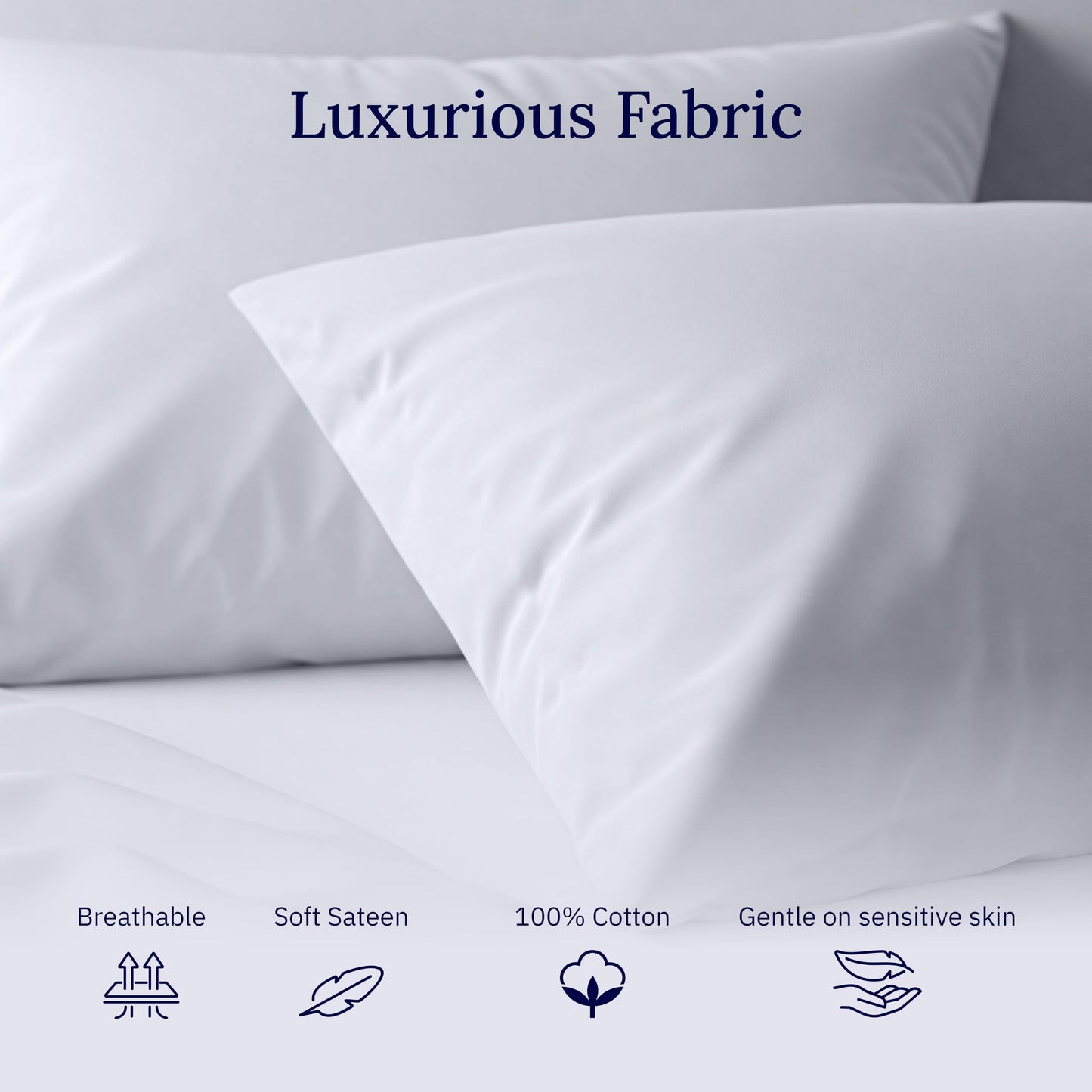 CALIFORNIA DESIGN DEN Luxuriously Soft Hotel Quality 600 Thread Count, 100% Cotton Set of 2 Cases, Crisp & Cool White Standard Pillow Cases Fits Standard & Queen Pillows (Bright White)