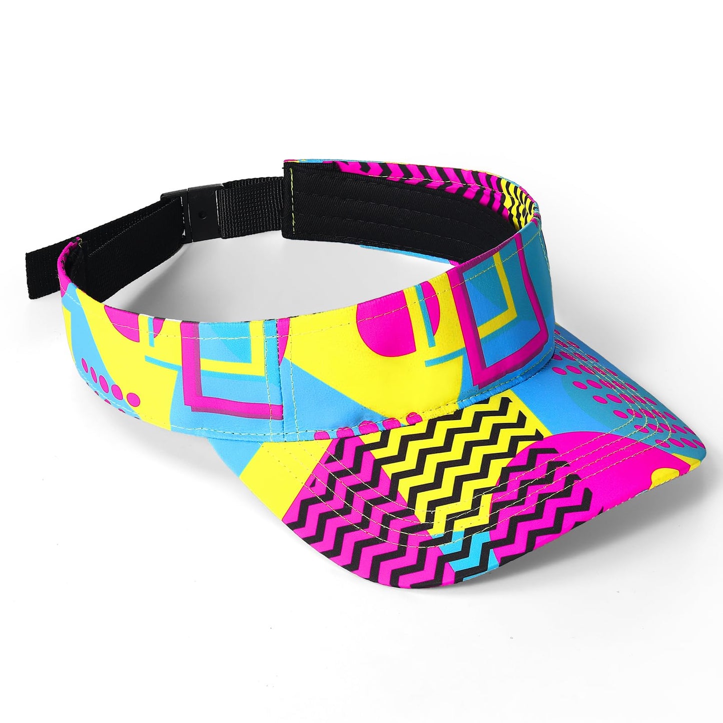 Cindeer 80s Neon Sports Visor Sun Hat for Women Men Neon Visor Retro Adjustable Nylon Cap for 80s 90s Party Golf Sports