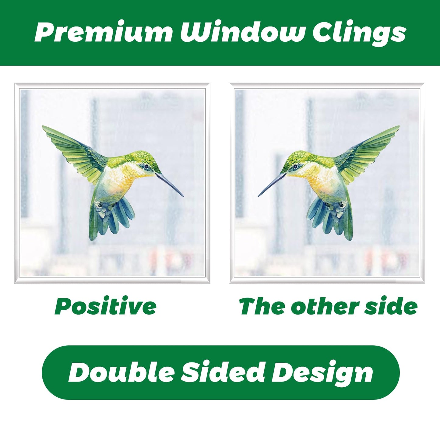 wraphay Spring Window Clings Decorations, 9 Sheets Spring Summer Window Clings for Glass Windows Double-Sided Bird Gel Stickers Decals for Home Party Shop Office School Decor Supplies
