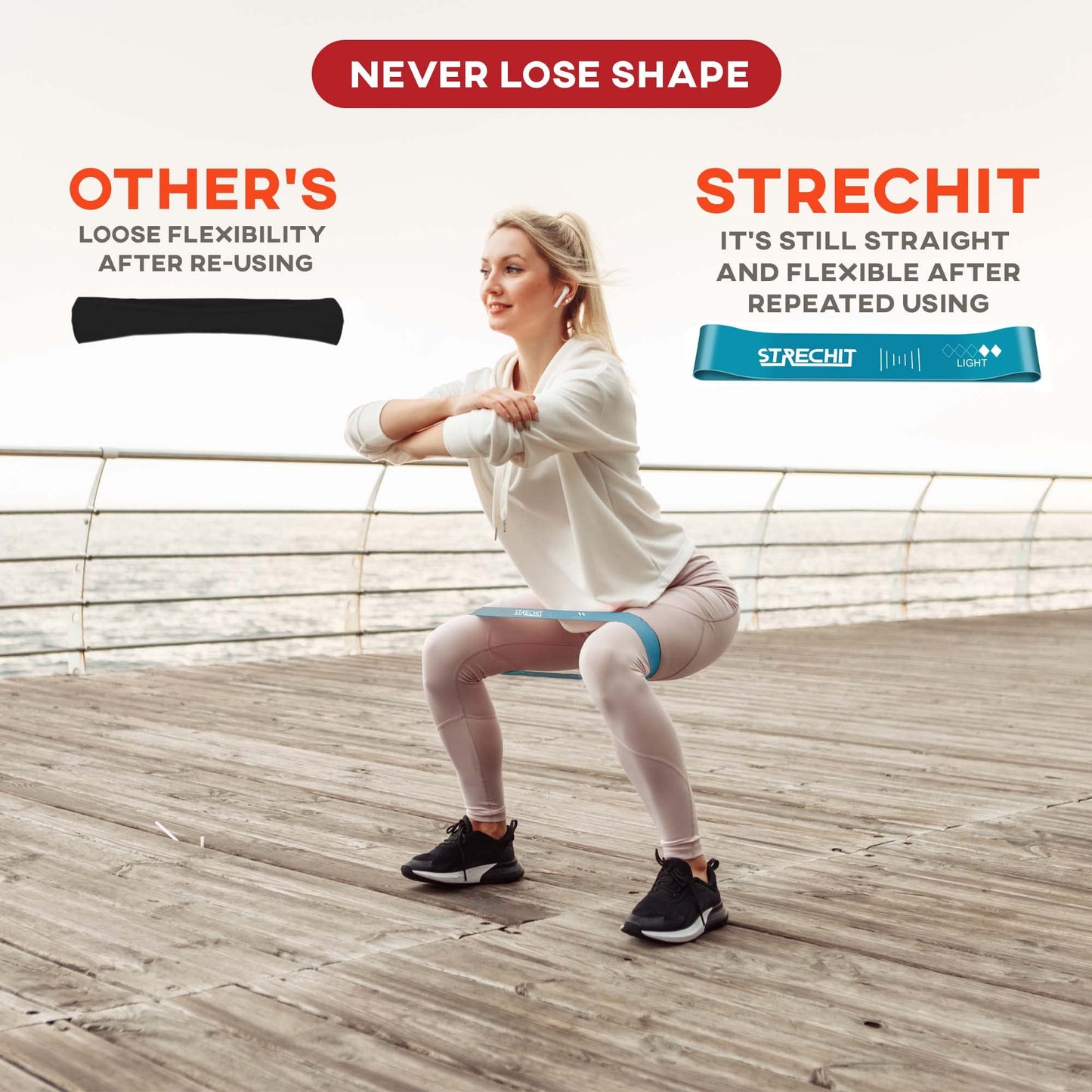 Resistance Bands for Men and Women with Different Resistance Levels for Shaping Legs & Glutes - Exercise Band for Gym, Yoga, Home Exercise, Workout with Carrying Bag & Posture Guide (5, Multi Colour)