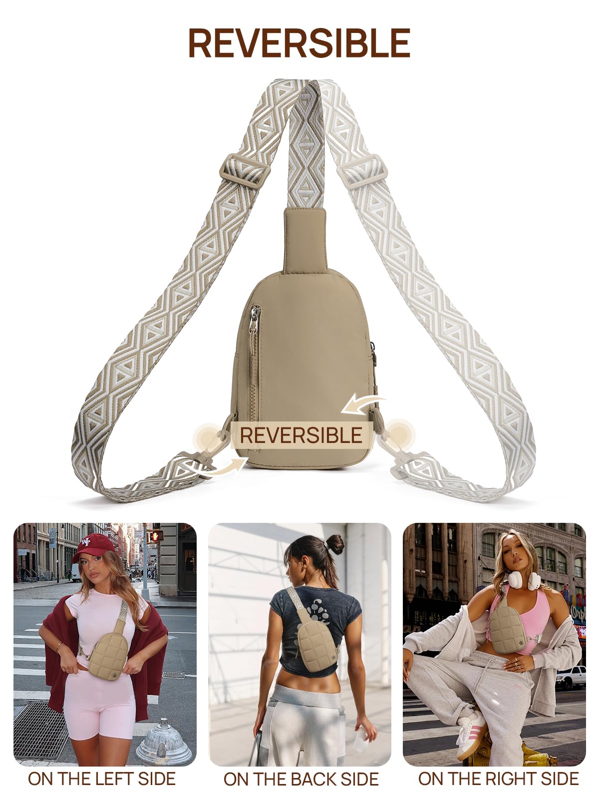 Telena Crossbody Bags for Women Quilted Puffer Cross Body Sling Bag Khaki