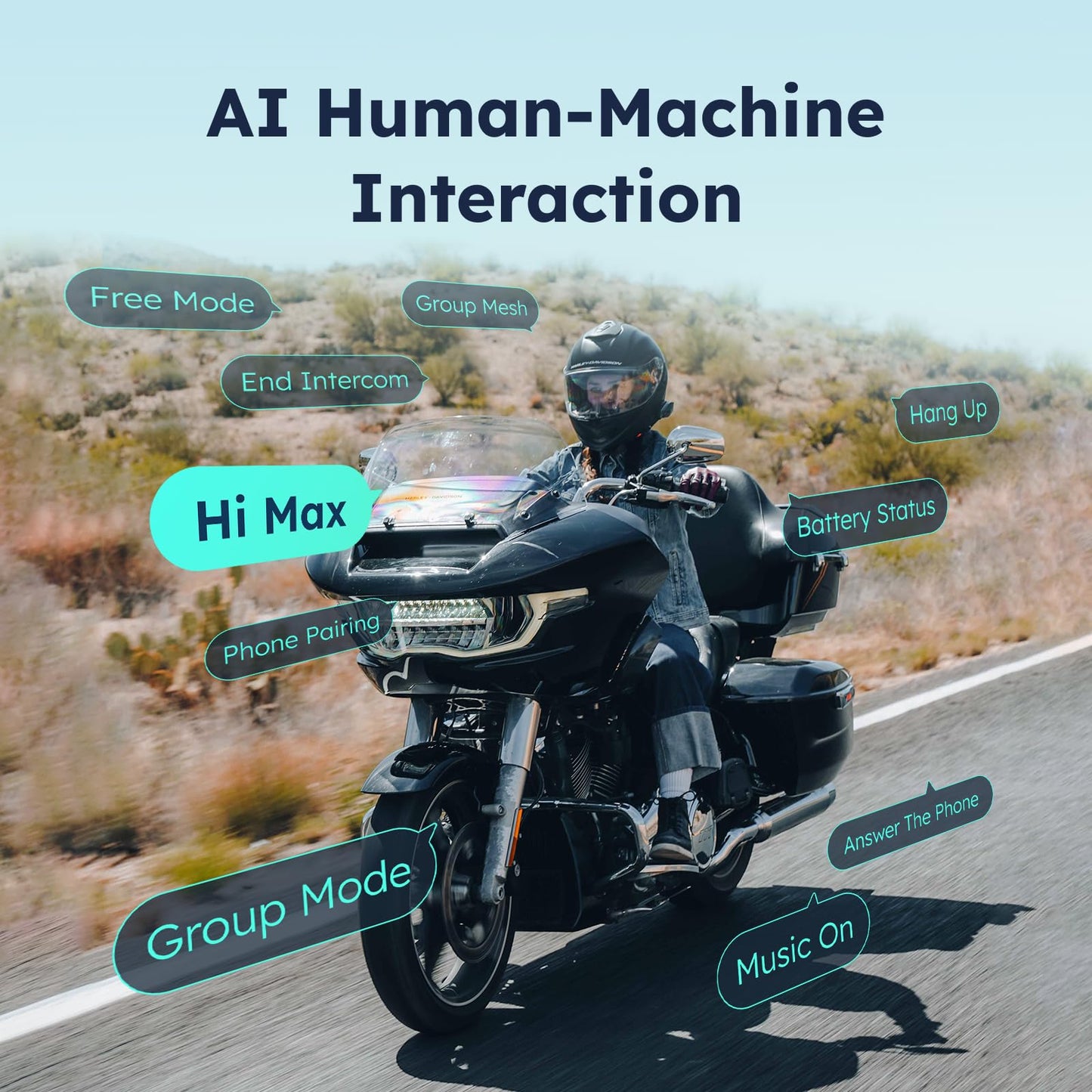 ASMAX F1 3-Mode Motorcycle Helmet Intercom for 10 Riders, Offline Voice Control Motorcycle Bluetooth Headset with Hi-Fi Speaker, Multitasking,Mesh Helmet Communication Systems, Fast Charging, 2 Pack