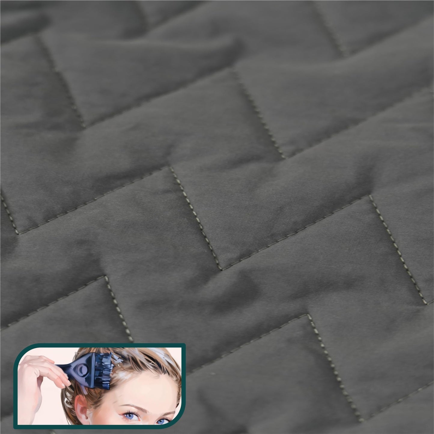 CASADEX 250TC Quilted Cotton Bed Pillow Cover – Adjustable Band, Breathable & Hypoallergenic Pillow Protector – Fits Standard, Queen, Memory Foam & Contour Pillows – No Zipper – White/Dark Gray