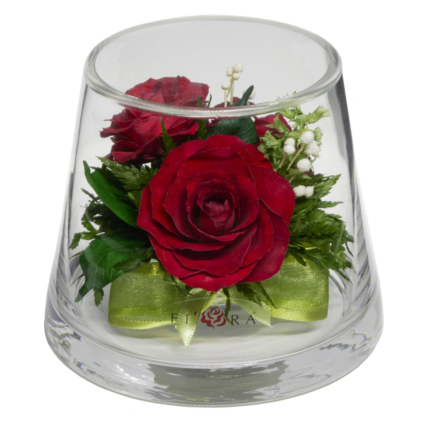 Fiora Flower | Long Lasting Real Roses in a Sealed Vase | Lasts up to 5 Years | Unique Present Gift