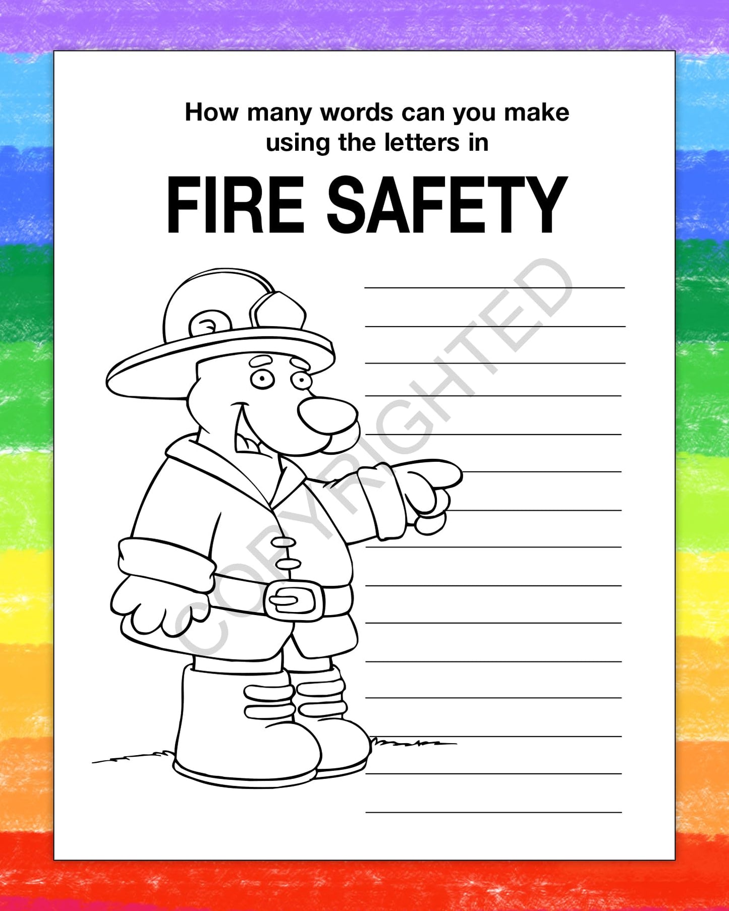 ZOCO – Fire Safety Coloring & Activity Books for Kids (50 Bulk Pack, Without Crayons) – Fire Prevention Week, National Night Out Educational Materials & Firefighter Party Supplies