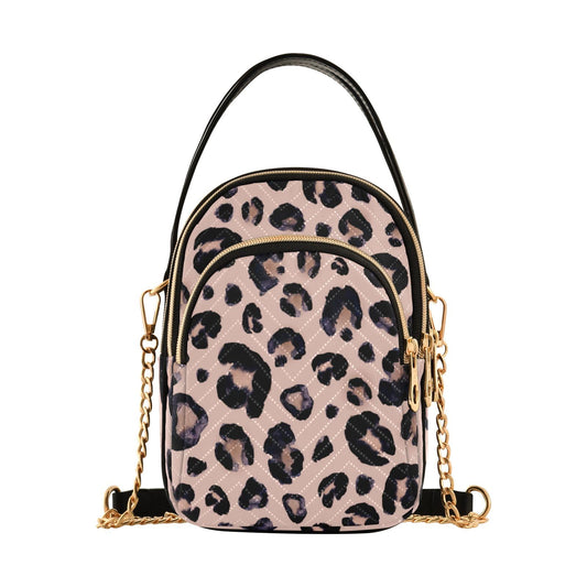 senya Pink Black Leopard Crossbody Handbags for Women Casual Leather Shoulder Phone Purse