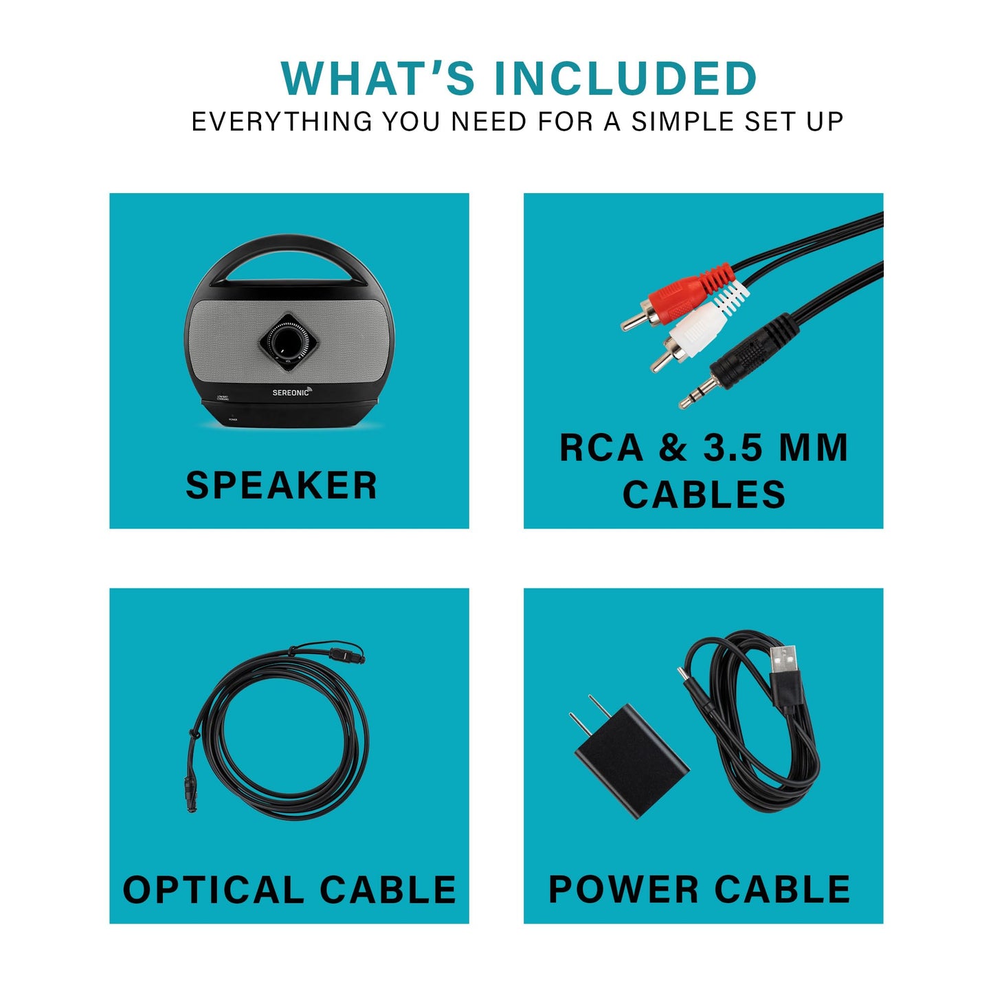 Portable Wireless TV Speakers for Smart TV - Ideal for TV Watching Without The Blaring Volume - Wireless Speakers Designed for Hard of Hearing and Seniors – Compatible with TV Streaming Audio