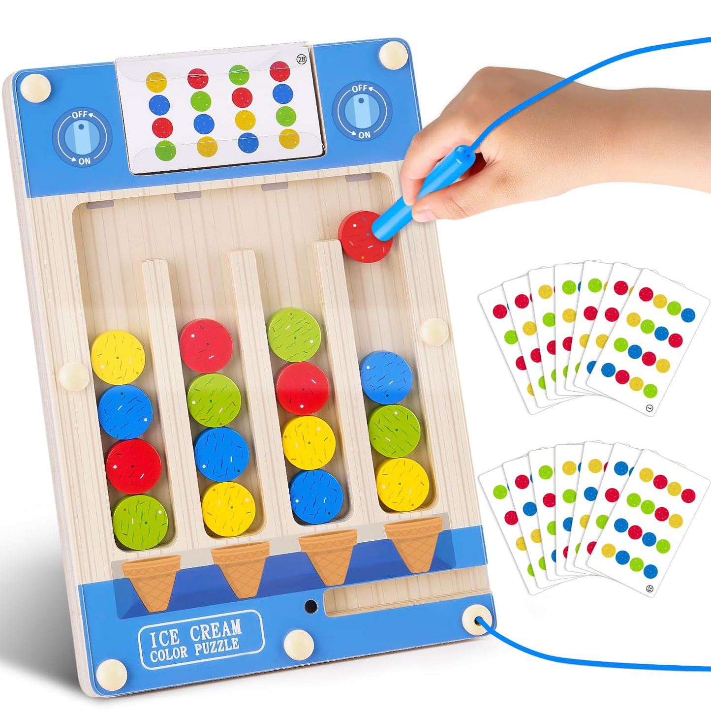 Kids Montessori Magnetic Wooden Toys: 3 4 5 6 7 Year Old Birthday Gift for Boys Girls Age 4-7 Preschool Educational Learning Activities Toy Sensory Autistic Puzzle Maze Game Present for Toddlers