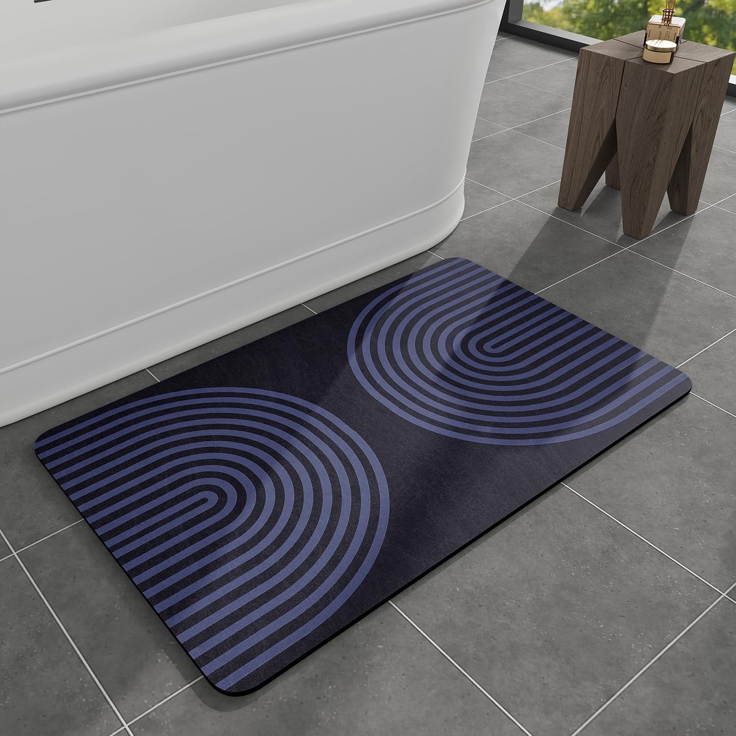 MontVoo -Bath Mat-Rubber Backing Non SlipThin Bathroom Rugs Fit Under Door- Quick Dry Absorbent Faux Suede Surface Grey Bathroom Floor Mats-Shower Rug for in Front of Bathtub Shower Gray 16x24