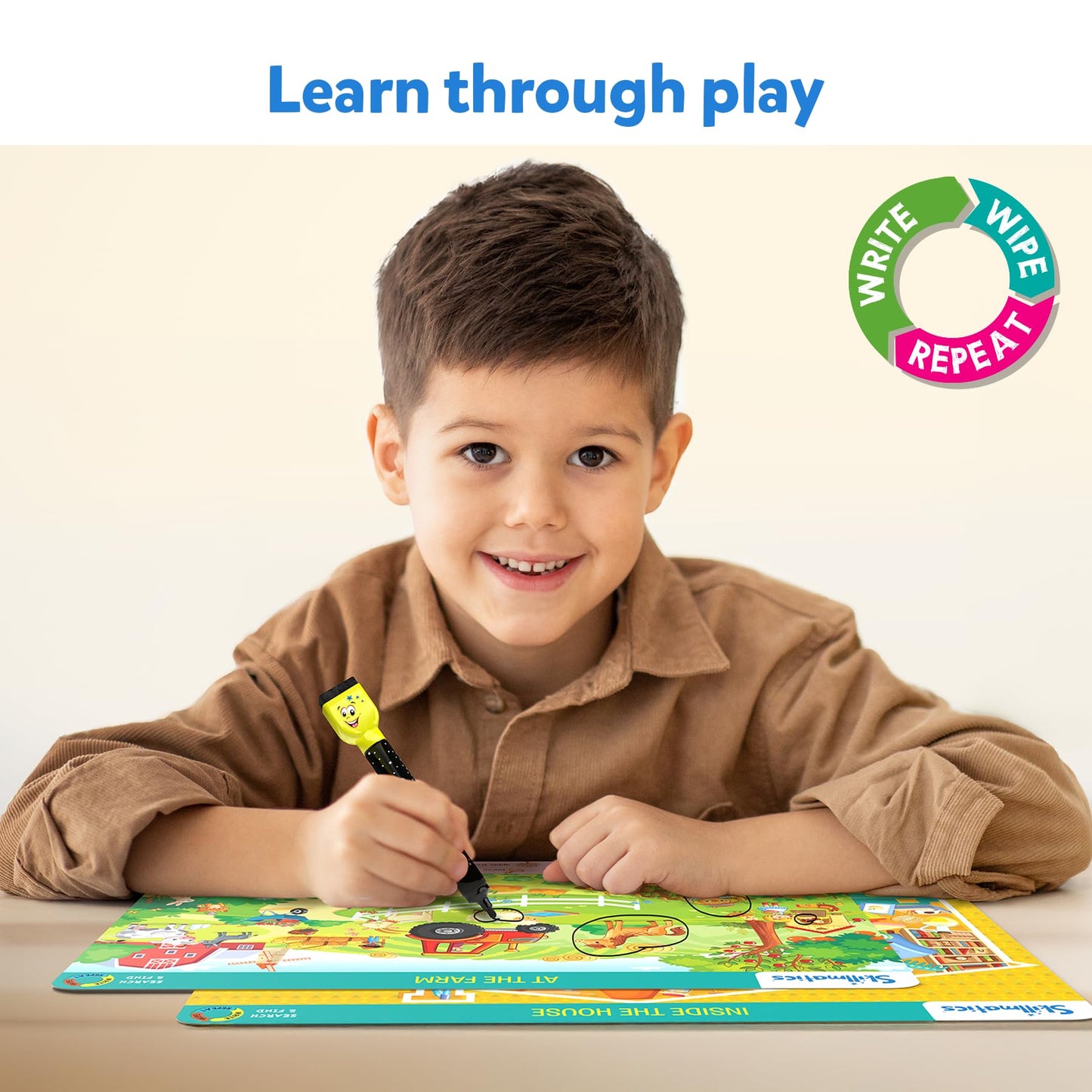 Skillmatics Search and Find Educational Game - Reusable Preschool Learning Activities, Perfect for Toddlers & Kids Who Love Toys, Art & Crafts, Builds Vocabulary, Gifts for Ages 3, 4, 5, 6