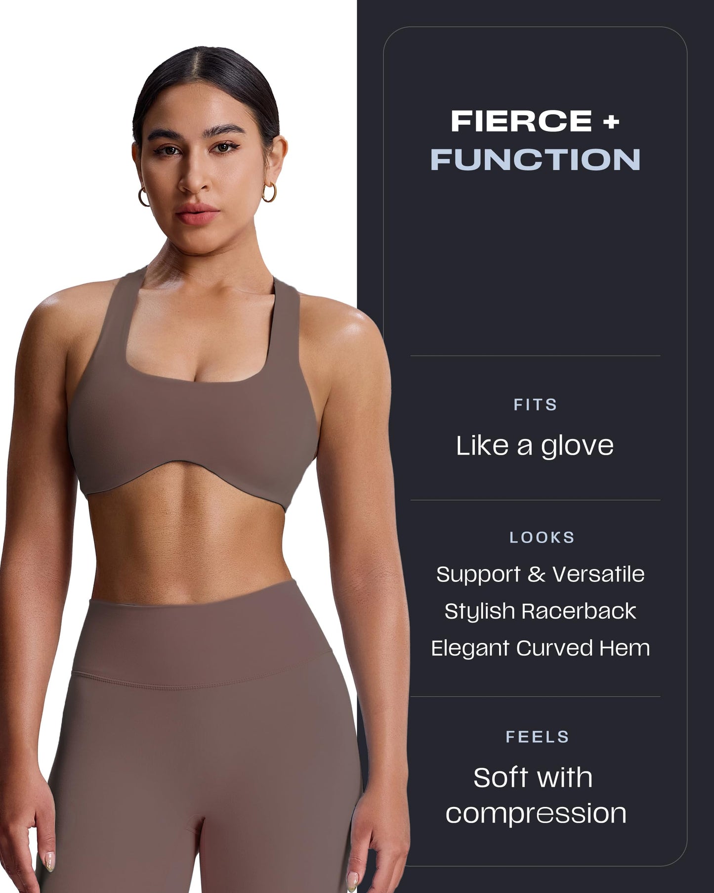 Aoxjox Women's Workout Sports Bras Fitness Define Sculpt Racerback Bra Yoga Crop Tank (Fudge Coffee, X-Small)