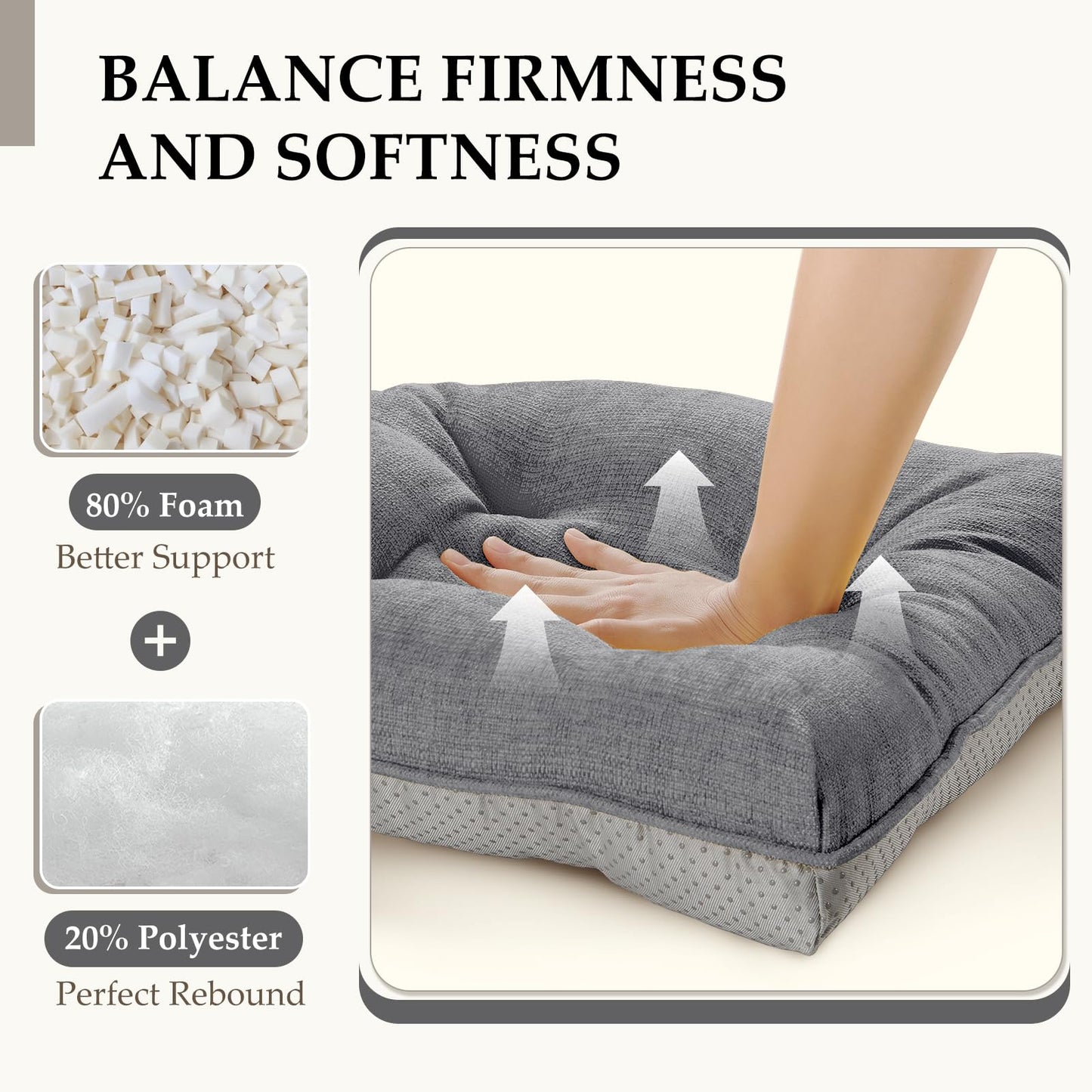 HARBOREST Chair Cushions for Dining Chairs Set of 4 - Chenille Tufted Kitchen Chair Cushions with Ties and Non-Slip Bottom, Foam Chair Pads for Dining Chairs, 17" x 17", Grey