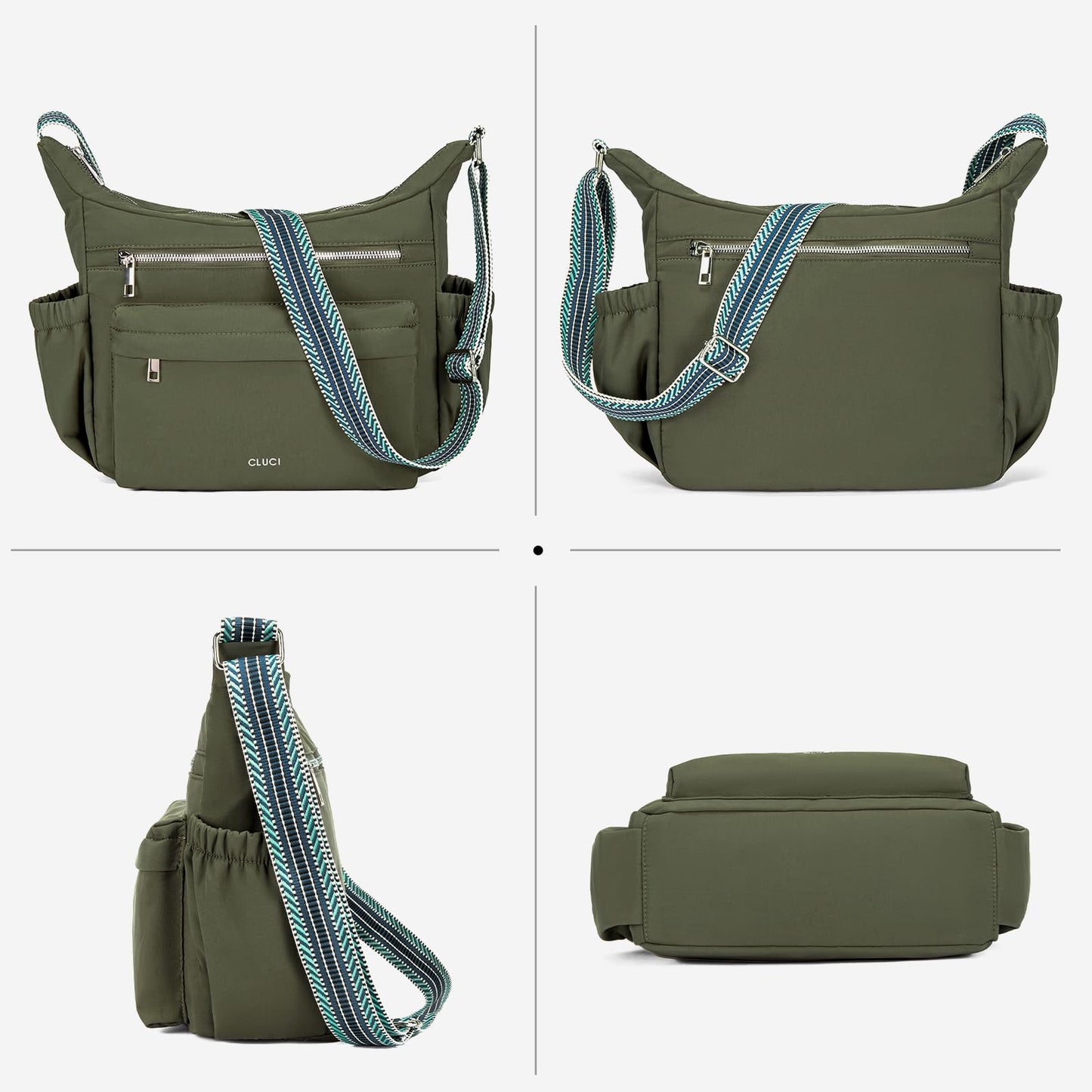 CLUCI Travel Purses for Women, Waterproof Nylon Crossbody Bags for Woman Trendy, Anti Theft Shoulder Handbags for Ladies