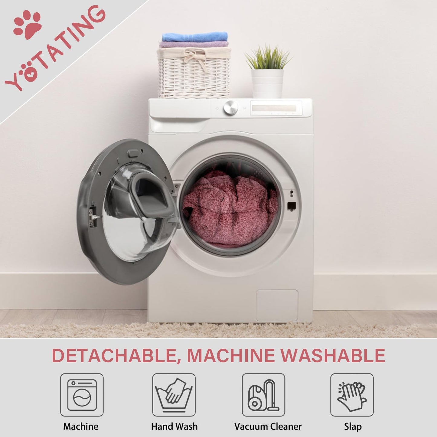 YOTATING Lazy Chair with Ottoman, Comfy Reading Lounge Chair with Footstool & Throw Pillow Modern with Armrests & Side Pocket for Living Room, Bedroom, Dorm Room, Plush Dark Pink