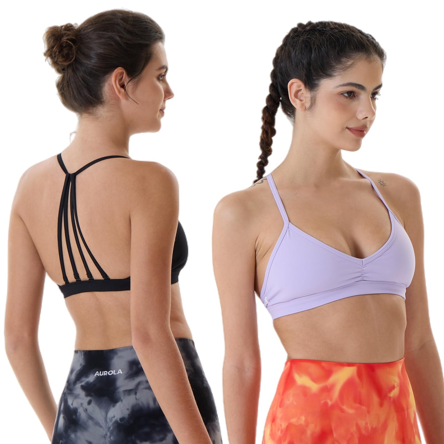 AUROLA Mercury Workout Sports Bras Women Athletic Removable Padded Backless Strappy Halter Light Support Gym Yoga Crop Top