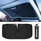 [2025 Upgrade] Nmoiss Windshield Sun Shade Umbrella - [Vinyl Coating Heat Shield] Protect Car from Sun Rays & Heat Damage Keep Cool and Protect Interior, Spring Structure Edge Medium 56" L x 31" W
